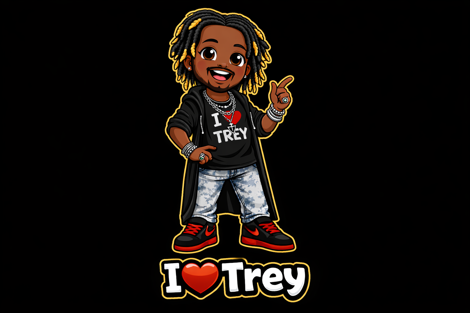 Infamous DJ Trey Cartoon