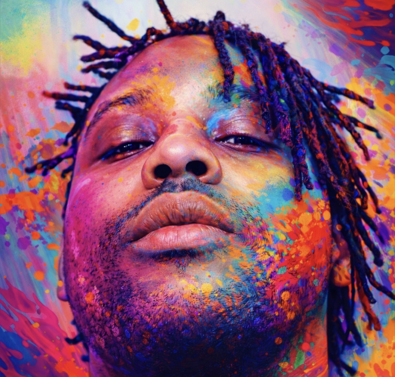 Colorful Infamous DJ Trey portrait