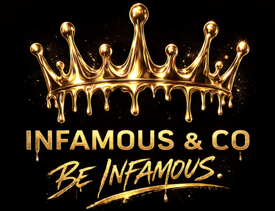 Infamous and Co gold crown logo
